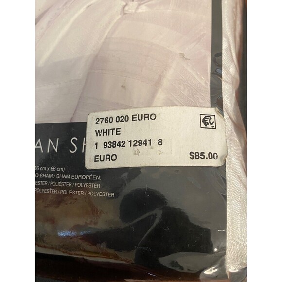 NIP J Queen New York White Euro Sham (1) EPIC 26" x 26" Jacquard Satin Sheen $85 - Picture 3 of 10